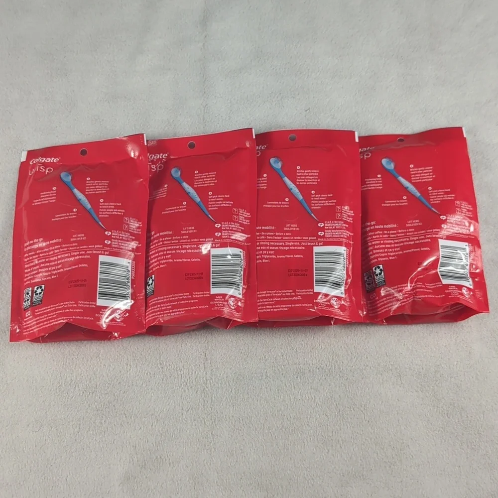 NEW Lot Of 4 Colgate Wisp Disposable Toothbrushes 24ct Packs‎